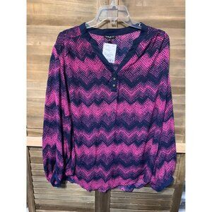 NWT Sami & Jo Sheer Blouse Business Casual Office Y2K Professional Pink Top 2X